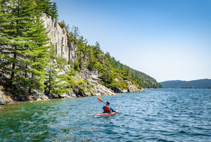 ken whiting kayaking in killarney provincial park in the summer time beautiful kayaking photography trak aquabound nrs