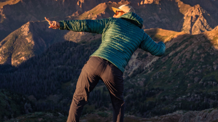 eric hanson wearing hiking pants while backpacking in the mountains and reviewing hiking backpacking pants