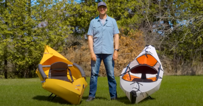 oru kayak inlet vs tucktec featured image ken whiting standing with both kayaks