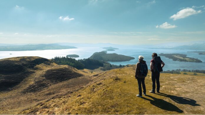 Redpoint travel accident insurance, Mike and his father overlooking The Westhighland Way in Scotland